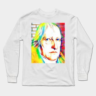 Georg Wilhelm Friedrich Hegel Colourful Portrait | Georg Wilhelm Friedrich Hegel Artwork 11 Long Sleeve T-Shirt